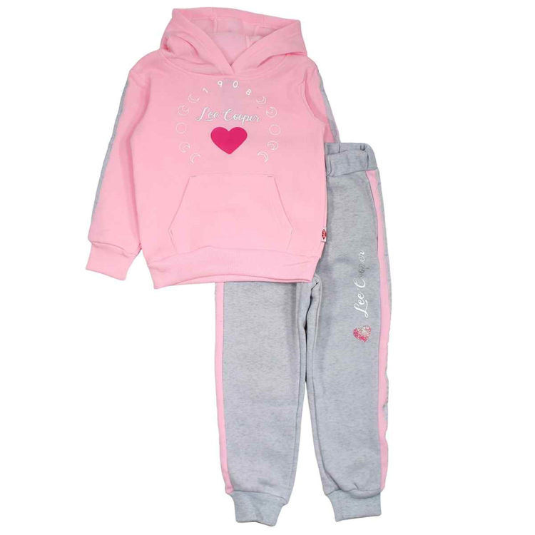 Picture of LC12195- LEE COOPER GIRLS HOODY THERMAL FLEECY TRACKSUIT